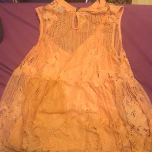 Peach organe like blouse